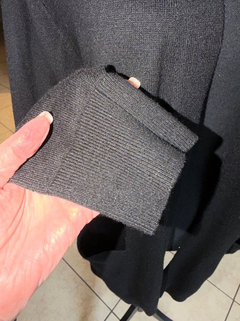 Luxury Cashmere Blend Black Open-Front Cardigan Pockets M Quiet Luxury Money - Picture 8 of 9